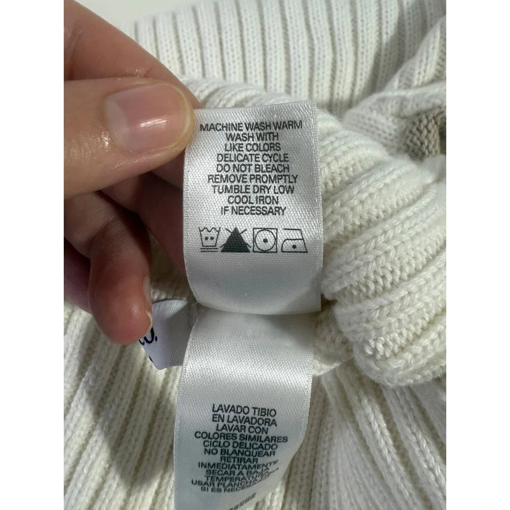 Liz&Co 1X Chunky Patchwork‎ Turtleneck Plus Sweater Cozy Neutral Holiday Casual